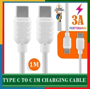 Fast Charger USB C to C Cable Lead for Type-C MacBook, iPhone 15, S20 Ultra S21 - Picture 1 of 4