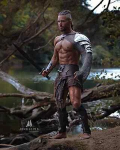 Medieval knight warrior blackened metal shoulder armor for Cosplay, Larp made by - Picture 1 of 4
