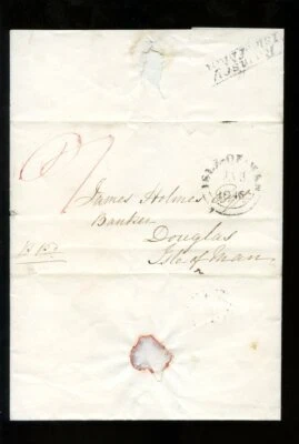 ISLE of MAN 19th CENTURY POSTMARKS COVERS + SEALS QUEEN VICTORIA STAMPS BANK etc - Image 1 of 4
