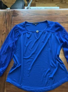 Bluse L Adrienne Vittadini Blau - Bild 1 von 6