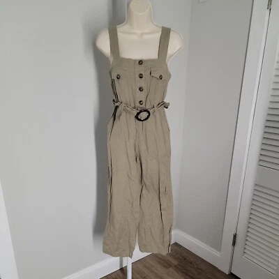 Pantalones mameluco sin mangas Japna ~ verde ~ talla XS ~ mezcla de lino Foto 1 de 4