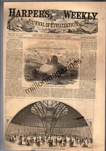 1867 Harpers Weekly February 2 - St. John New Brunswick skating rink cover only - Picture 1 of 1