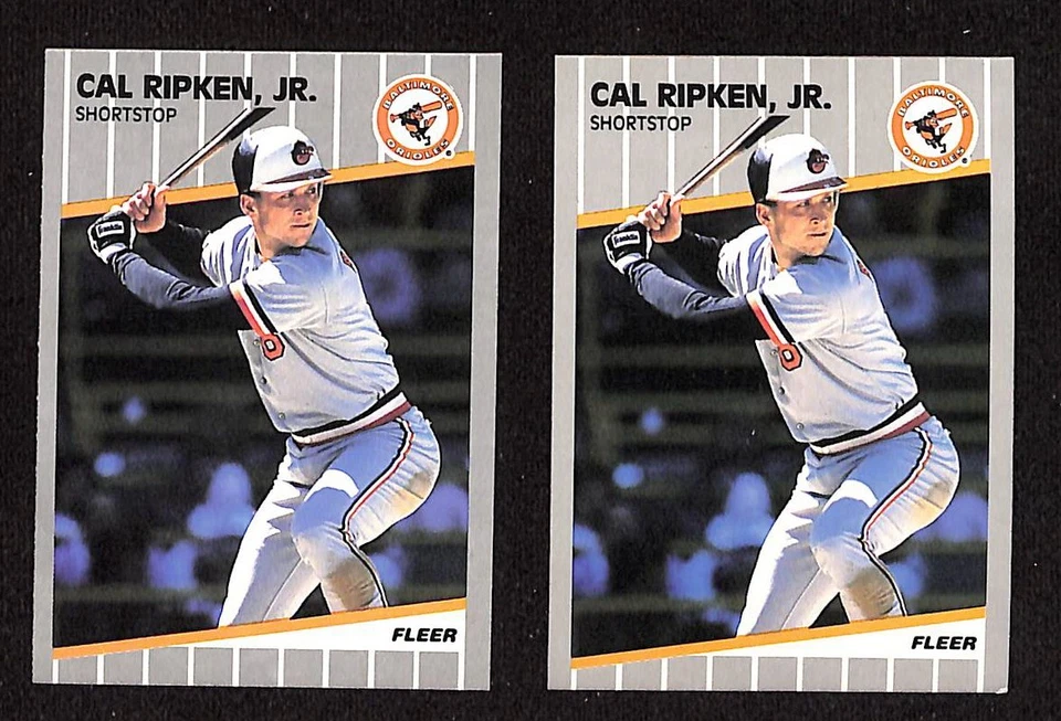 Lote 2203C de tarjetas Fleer #617 1989 Cal Ripken Jr Baltimore Orioles 2ct de béisbol Foto 1 de 1