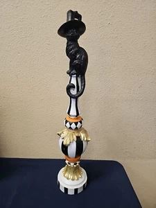 Schwarz weiße Halloween Deko, skurrile Katze auf Ständer 24" RAR🔥 - Bild 1 von 14