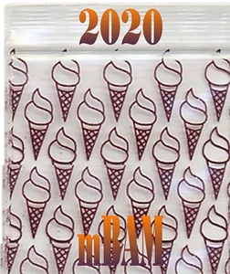 PACK DE 100 CONOS DE HELADO MARRÓN 2020 Apple Zip Baggies 2.0X2.0" Mini Bolsas - Imagen 1 de 12