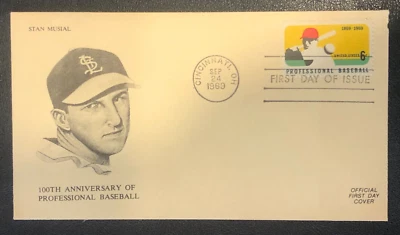 Sobre estampado Stan Musial 100 aniversario 1969 edición oficial primer día cubierta Foto 1 de 3