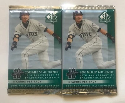 2003 SP Authentic UNOPENED PACK LOT X 2  Griffey Jr. / Berra /  Bench Auto? - Image 1 of 2