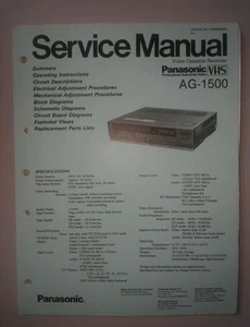 Panasonic Service Manual VCR AG-1500 - Picture 1 of 2