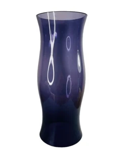 Großer mundgeblasener lila Amethyst Glas Hurrikan Schirm 21" Höhe x 8" Breite einzeln sehr fein - Bild 1 von 10