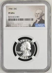 1956 WASHINGTON QUARTER 25C NGC PF69 Star - Picture 1 of 2