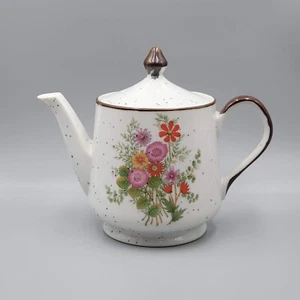 Tetera Vintage Hecha en Japón Flores Floral Moteado 4.5" Alto - Imagen 1 de 11