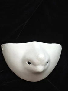 Komendo Mouth Half Face Fox Mask Kitsune For Painting Drawing White Paper Japan - Picture 1 of 6