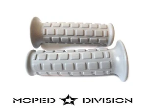 LUSITO WAFFLE STYLE HANDLEBAR GRIP PAIR - Grey 7/8" retro moped hand control - Picture 1 of 3