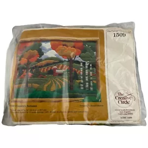 The Creative Circle 1509 Country Autumn Needlepoint Kit 12x16 Vintage - Picture 1 of 6