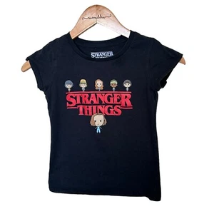 Kids Stranger Things Black T-shirt Funky Pop Figures Netflix Medium 7/8 Girls - Picture 1 of 3