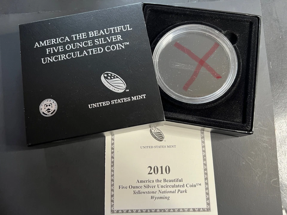 2010-P Yellowstone NP 5 Oz Ounce ATB Box NP2 OGP  - NO COIN - Ships Free* - Image 1 of 1