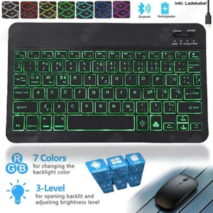 Tastatur Funk Maus Wireless Kabellos Tastatur Bluetooth Computer Layout Deutsch - Bild 1 von 29