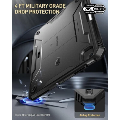 Case For Apple iPad Air 13 2024 Case Built in Screen Rugged Stand Cover Black - Image 1 of 4