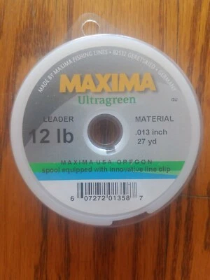 Línea de pesca Máxima Ultragreen 12 lb 0,013 pulgadas 27 yardas - totalmente nueva - ENVÍO N 24 HORAS Foto 1 de 4