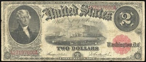 US Paper Money 1917 $2 Large Sized Legal Tender - Picture 1 of 2
