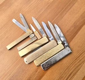 Vintage Hockey 3er Fingernagel Taschenmesser Set + 3 Messer Elosi Solingen - Bild 1 von 24