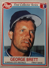 1990 Post Cereal George Brett, FIRST COLLECTOR SERIES Card #4 OF 30 (O)