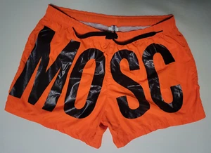MOSCHINO Neon Orange Black Logo Print SWIM TRUNKS Shorts Men EU - L, US - Medium - Picture 1 of 9