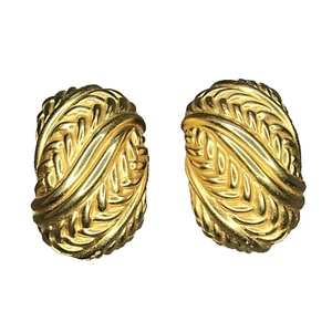 Pendientes de perlas Erwin vintage tono dorado clip firmado estampado - Imagen 1 de 9