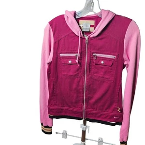 Nike Damen Kapuzenjacke pink & magenta Reißverschluss Fronttaschen Größe 6-8 - Bild 1 von 5