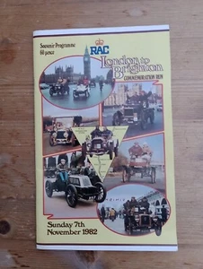 RAC London to Brighton Commemoration Car Run 1982 official programme - Picture 1 of 2