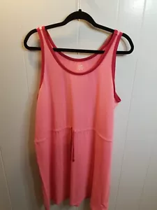 Joe Fresh Womens XXL Salmon Burgundy Trim Tank Style Mini Dress Active Athlesier - Picture 1 of 8