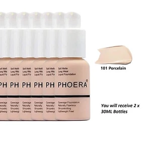 Phoera Matte Skin Foundation Full Coverage Face Makeup Concealer 60M TWIN PACK - Picture 1 of 3