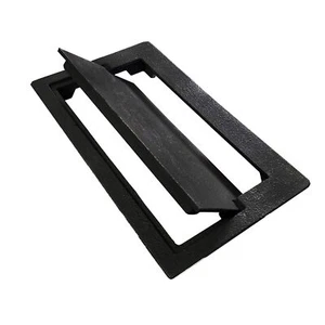 Coated Sand Casting Cast Iron Fireplace Ash Dump Door Black - Picture 1 of 4