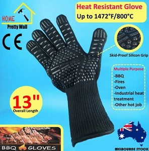 Gloves BBQ Fire Extreme Heat Resistant Grilling Cooking Oven Gloves 1472℉ 800°C - Picture 1 of 7