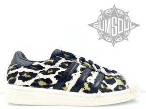 ADIDAS SUPERSTAR 82 LEOPARD CORE CAPELLI PELLICCIA SINTETICA NERI GY8798 taglia 10 - Foto 1 di 12