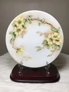 Antik 1900 T&V Limoges Frankreich handbemalt 8,25" Teller gelb floral signiert  - Bild 1 von 12