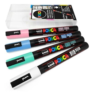 Uni POSCA - PC-3M Art Paint Markers - Set of 4 - Unicorn Tones - Picture 1 of 8