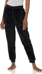 PJ SALVAGE Womens Black Fuzzy Plush Sweat Lounge Pants XL - Picture 1 of 2