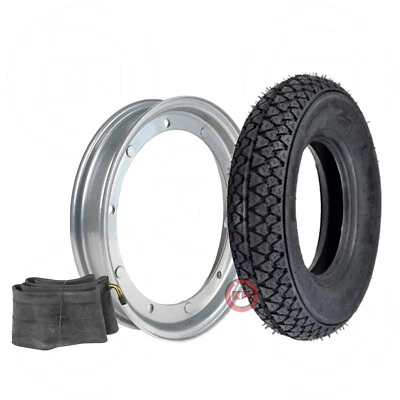 GOMME RUOTA COMPLETA 3.50.10 CERCHIO GOMMA CAMERA PER VESPA PX 125-150-200 /ARCOBALENO