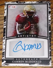 2022 SAGE Football *Camren McDonald AUTO #A-CM3 "Black & White" Parallel Packers