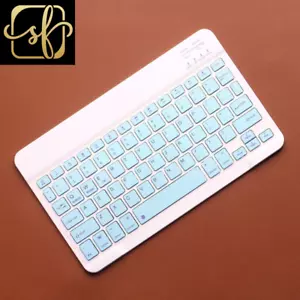 Blue Wireless Keyboard Bluetooth-Compatible Keyboard for Android IOS Windows Min - Picture 1 of 1