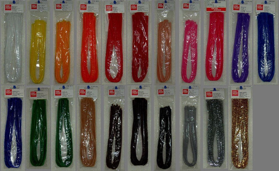 KNORR PRANDELL 10 Pfeifenputzer, Chenilledraht, Biegeplüsch Duchmesser 8mm / 50 cm lang NEU