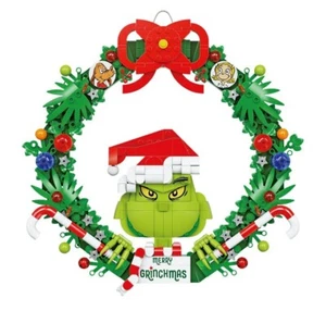 Grinch Wreath Building Block Set - Includes Accessories -Lego Compatible - Picture 1 of 12