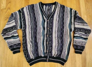 Vintage Cotton Traders 3D Textured Coogi Style Chunky Sweater Biggie Sz M - Picture 1 of 10