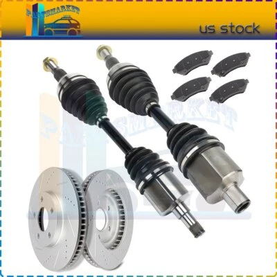 Front CV Axle + Brake Pads & Rotors for Oldsmobile Intrigue 3.8L 3.5L 1998-1999 - Image 1 of 4