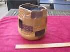 Vintage STUDIO POTTERY Large PATCHWORK Look POT-Multi-textured-Signed HAE or AE