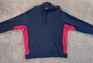 Nike Felpa con Cappuccio Uomo 2XL Nero Rosso Felpa Maglione Therma Fit - Foto 1 di 9