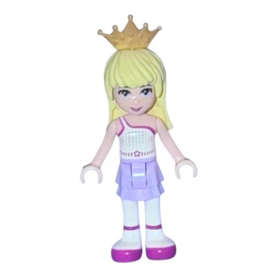 LEGO Friends Minifigure STEPHANIE  Gold Crown Tiara  frnd038  From Set # 41004 - Image 1 of 2