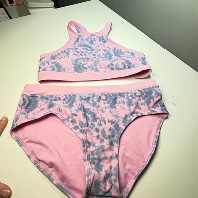 Conjunto de Bikini Athleta Niñas Talla 14/16 XL XXL Tie-Dye Cuello Alto Natación Activa Foto 1 de 4