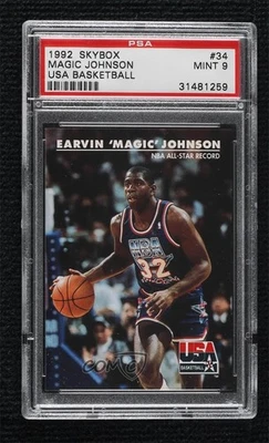 1992 Skybox USA Magic Johnson #34 PSA 9 MINT HOF - Image 1 of 2